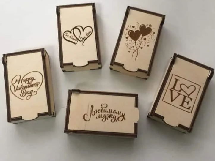 Wood Engraved Gift Box Collection valentines day gift design