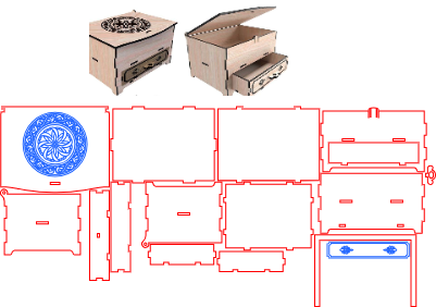 Box with drawer and lid.xs