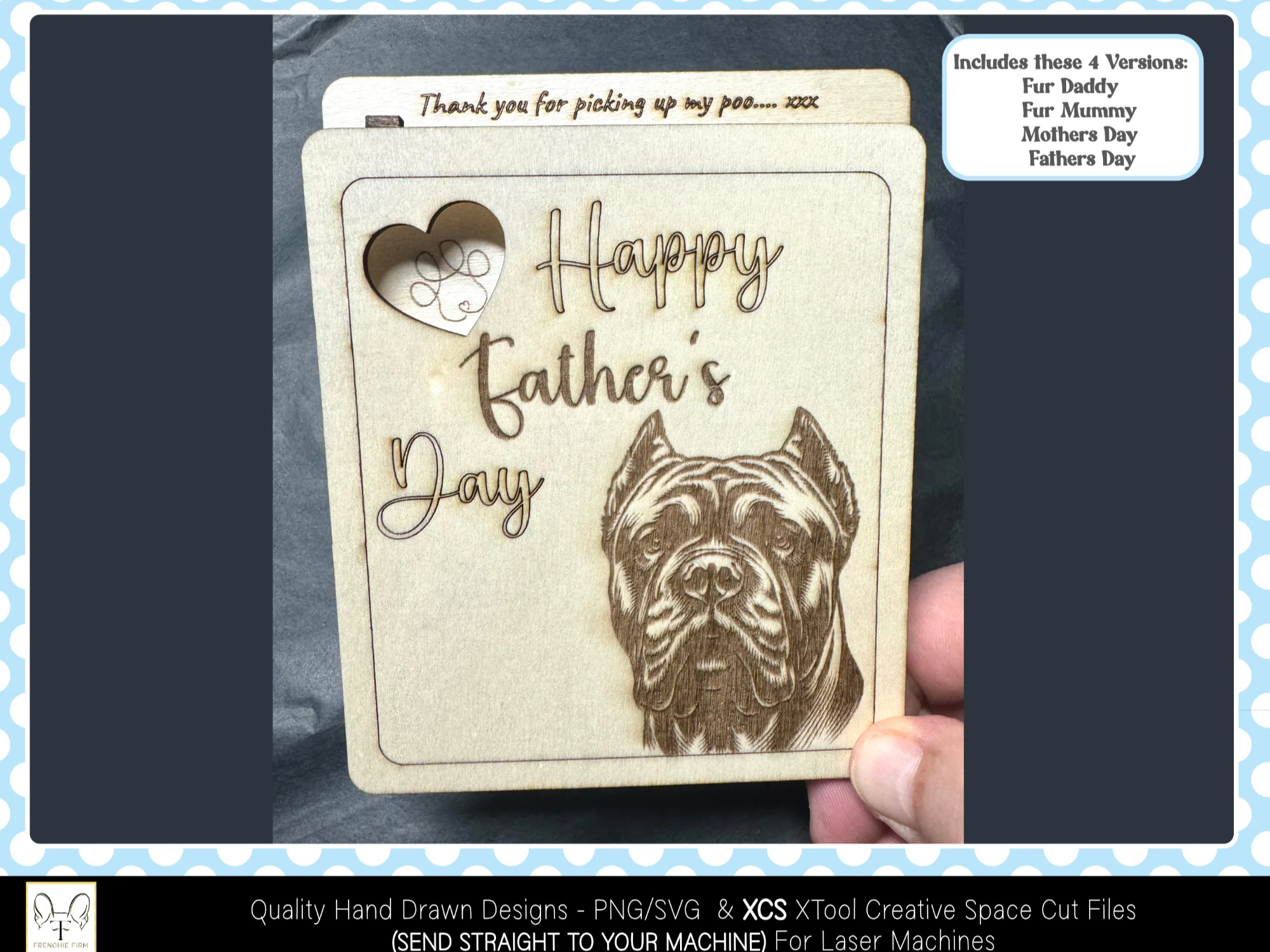 Scratch-Off Money Card Holder with Dog Design (Cane Corso) birthday card design