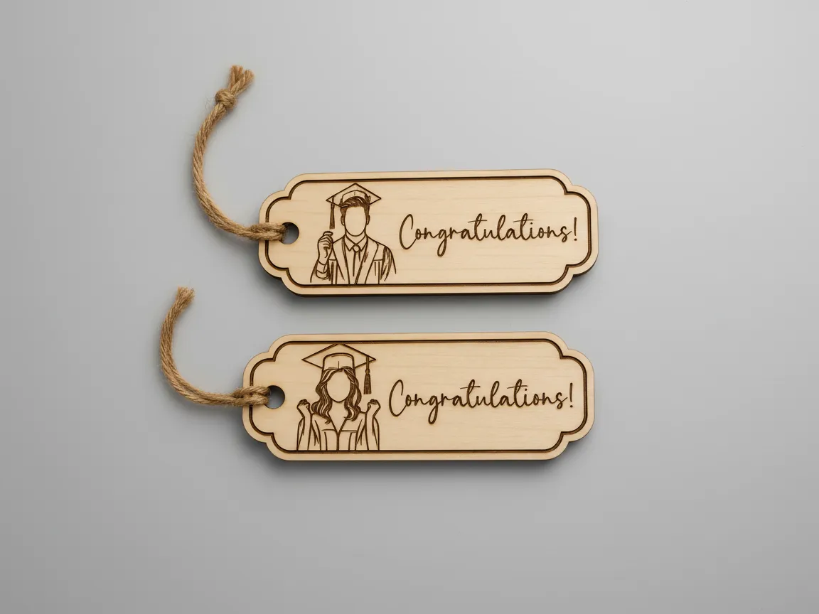 Congratulations Graduation Wooden Gift Tags with Twine graduation gift design