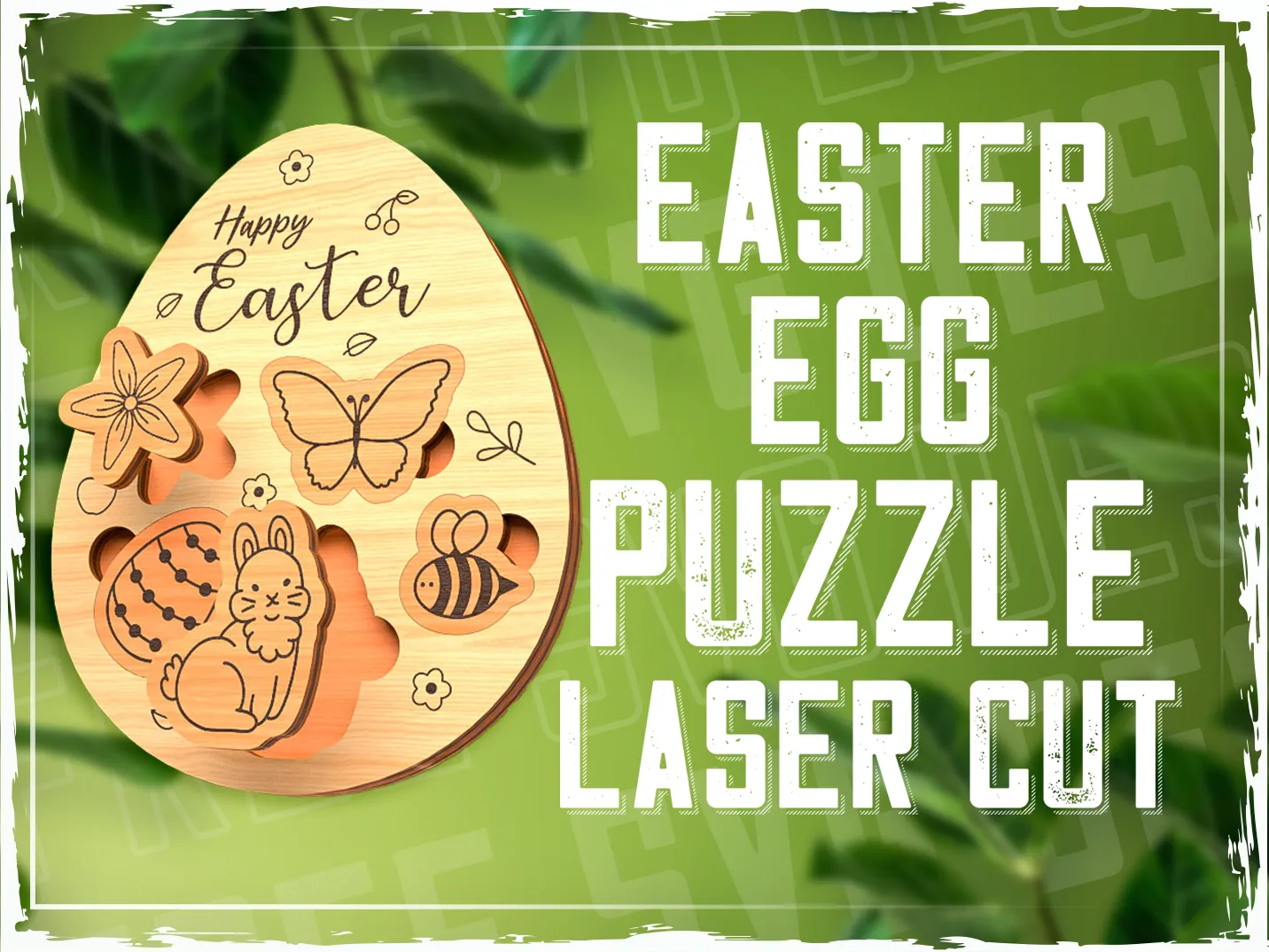 Easter Egg Wooden Puzzle, Montessori-Style easter gift design
