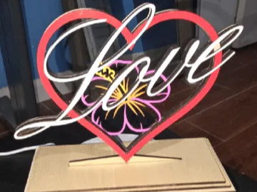 Layered Heart Decoration with Hibiscus Flower Design valentines day gift design