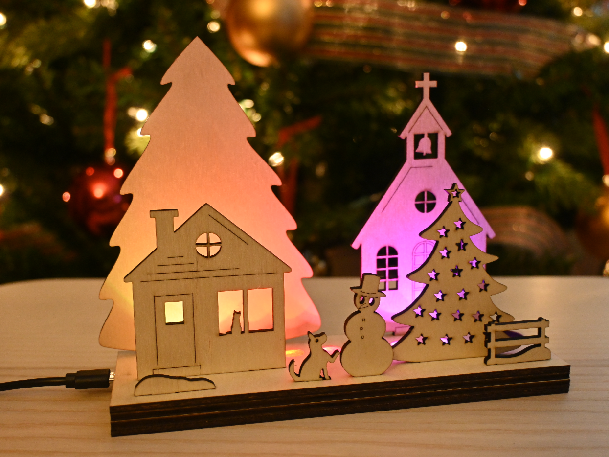 LED Light Sculpture Ornament light up Christmas tree ornament idea