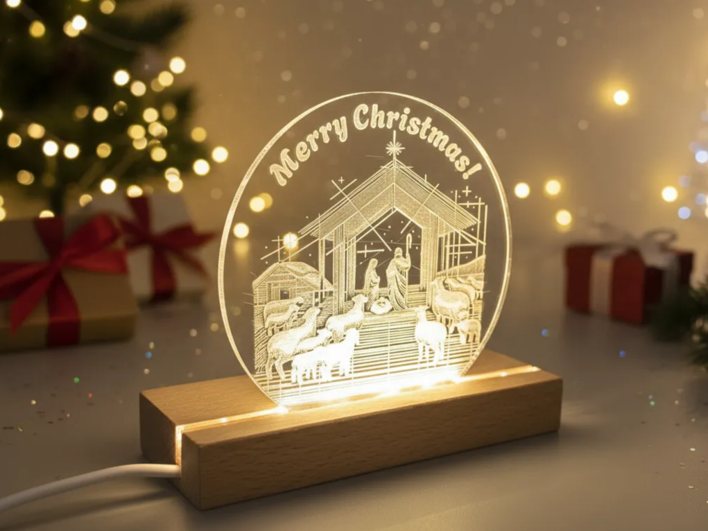 Acrylic Christmas Light Ornament light up Christmas tree ornament idea