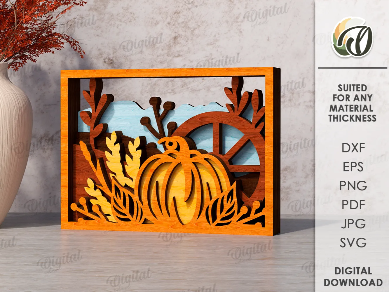 3D Autumn Layered Home Decor shadow box design