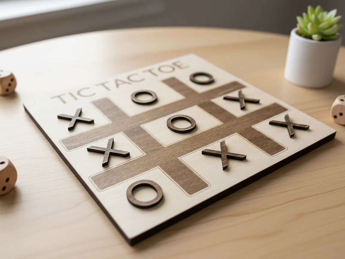 Lasergeschnittenes Tic Tac Toe Spiel - Free Files - Atomm