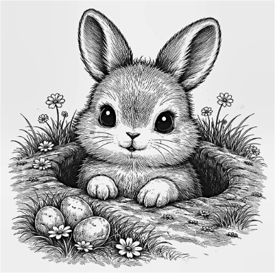 Osterhase guckt aus Loch.xcs