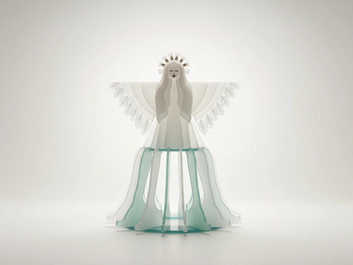 Angel-shaped laser-cut tree topper decoration