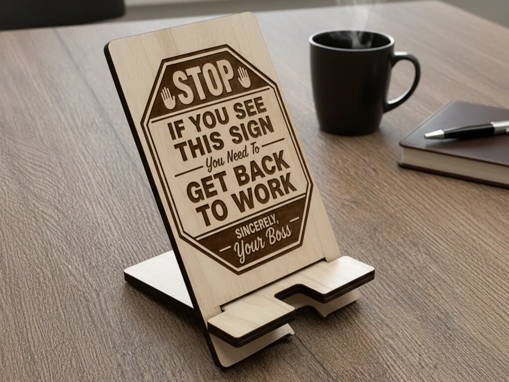 Biển để bàn văn phòng vui nhộn ghi stop get back to work
