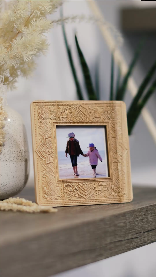 [Laser cut and engrave] Laser Cut Wooden Picture Frames with Intricate Floral Designs