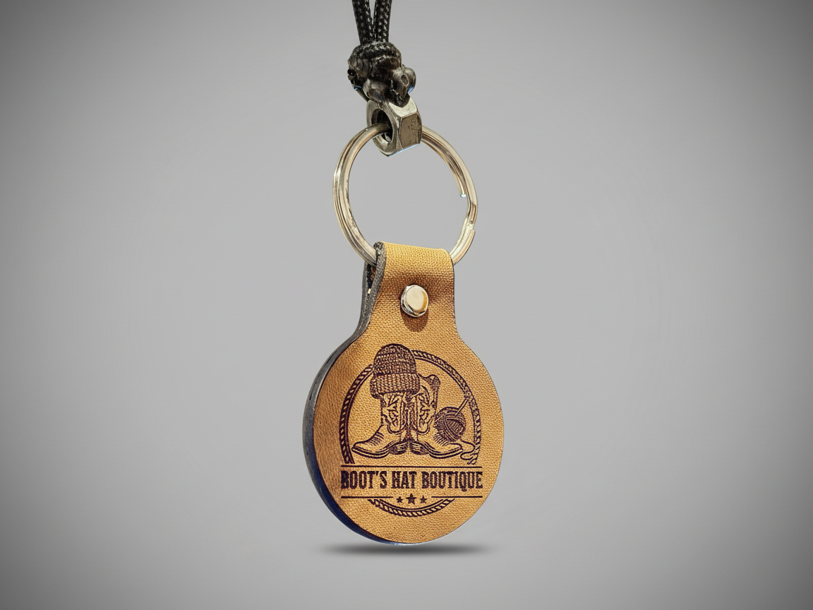 Double Sided Leather Keychain Cut File! Add Your Own Logo/Design custom logo keychain idea