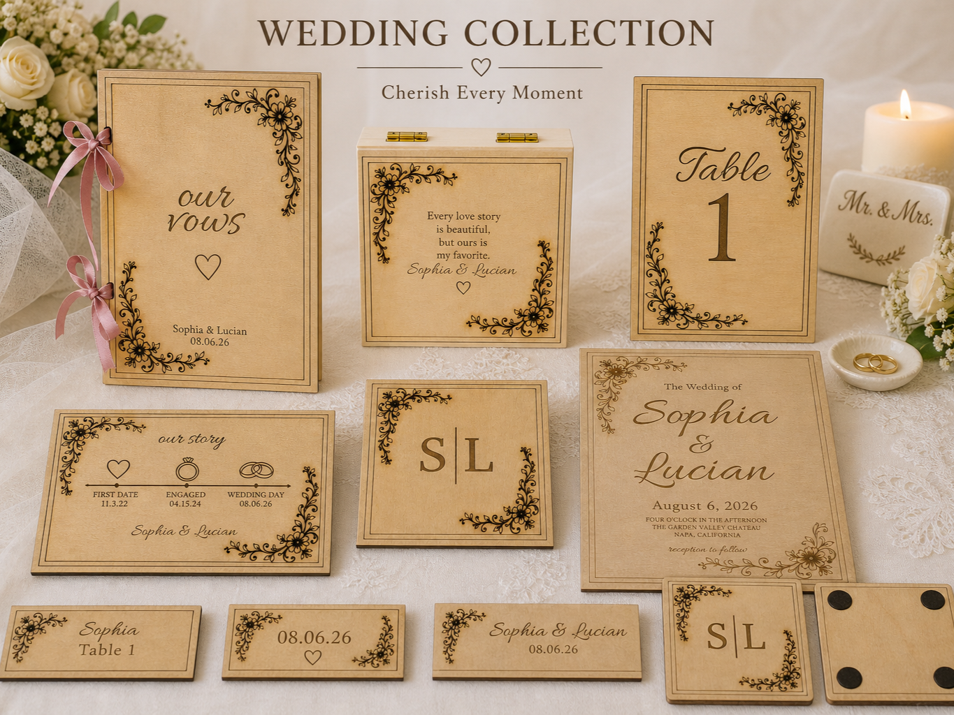 アルバム飾り　ウェディングセットオーダー受付中（＾ω＾） Personalized Wedding Complete Set | Free Files - Atomm