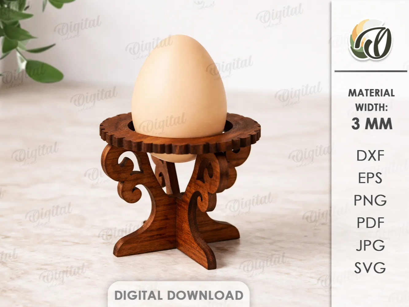 3D Easter egg holder egg stand laser cut rustic farmhouse wooden egg basket free SVG