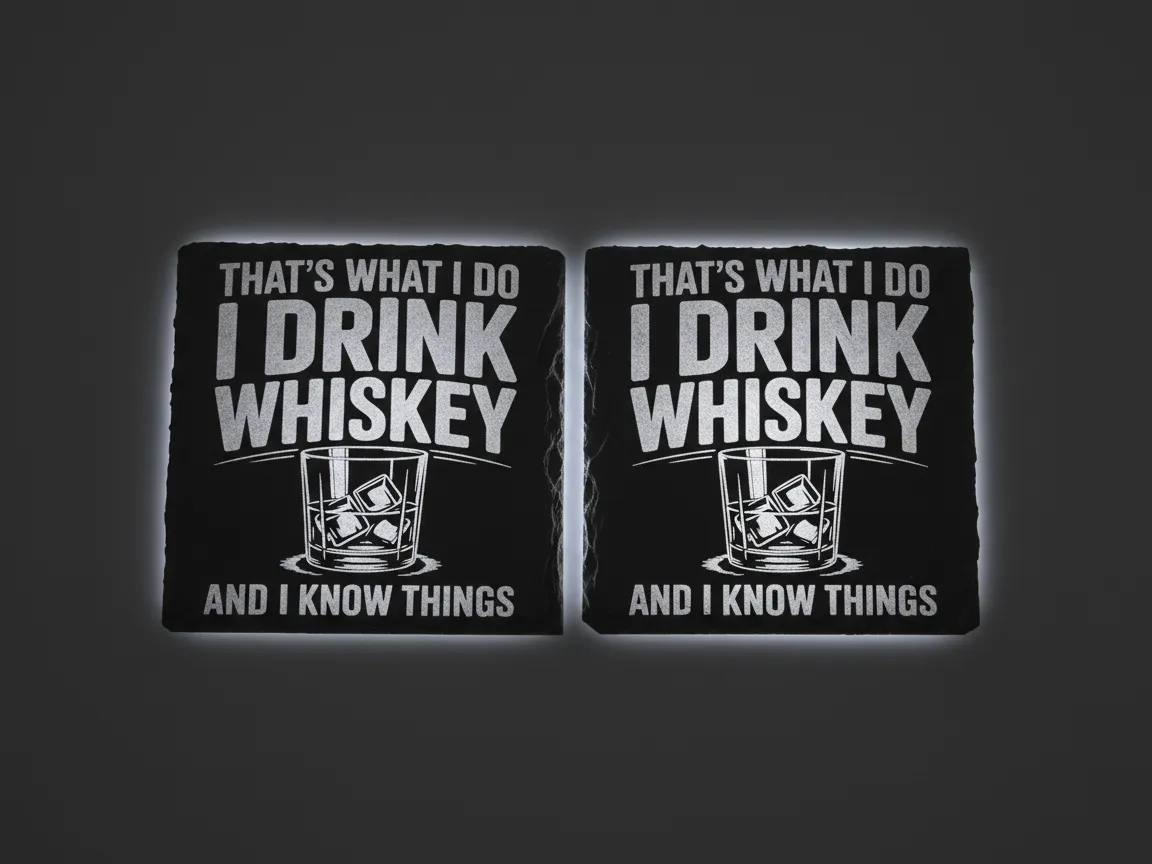 Whiskey Drinkers Coaster Set with Quote