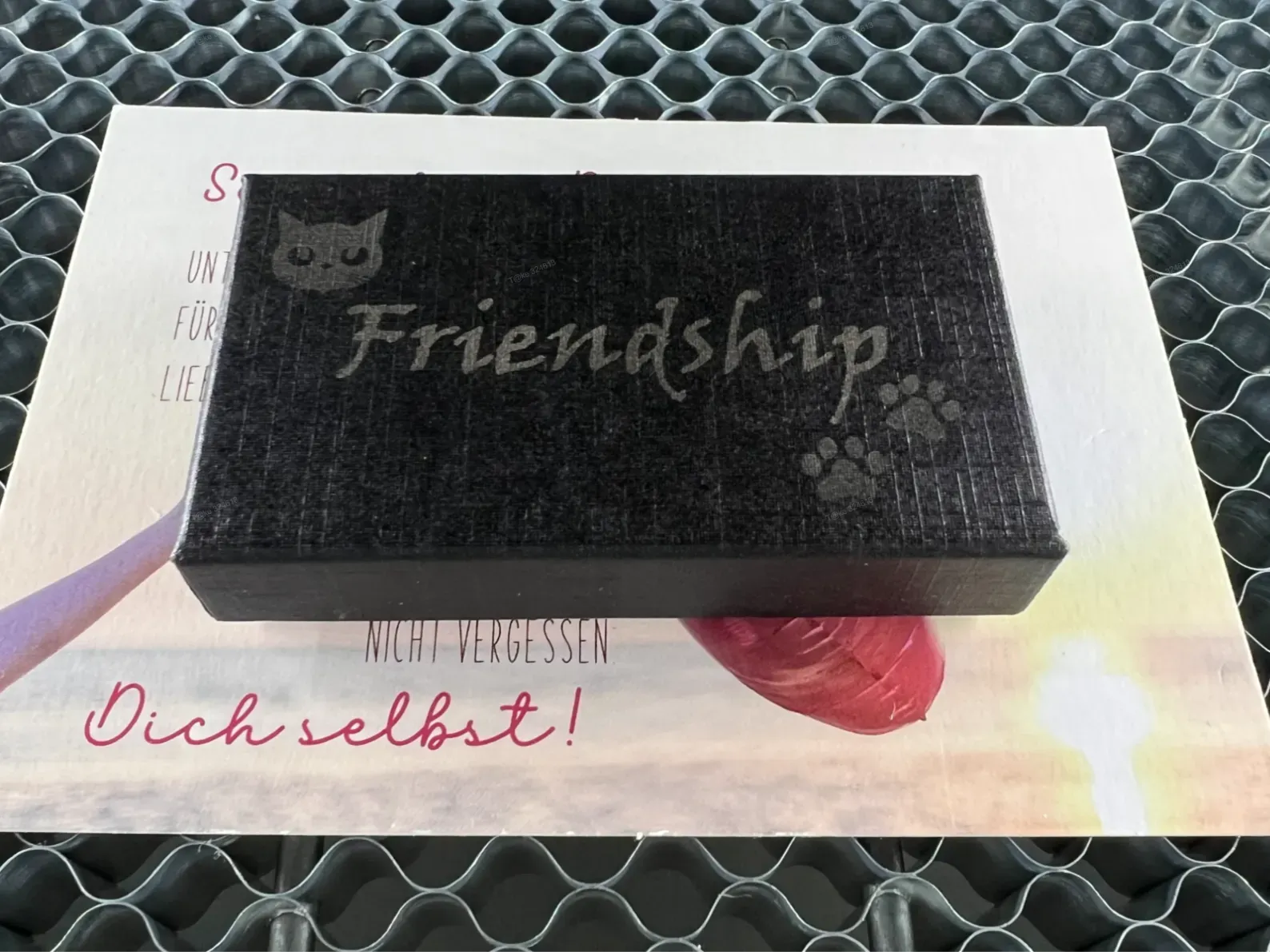 Friendship Gift Box with Cat and Paw Print Design gift design