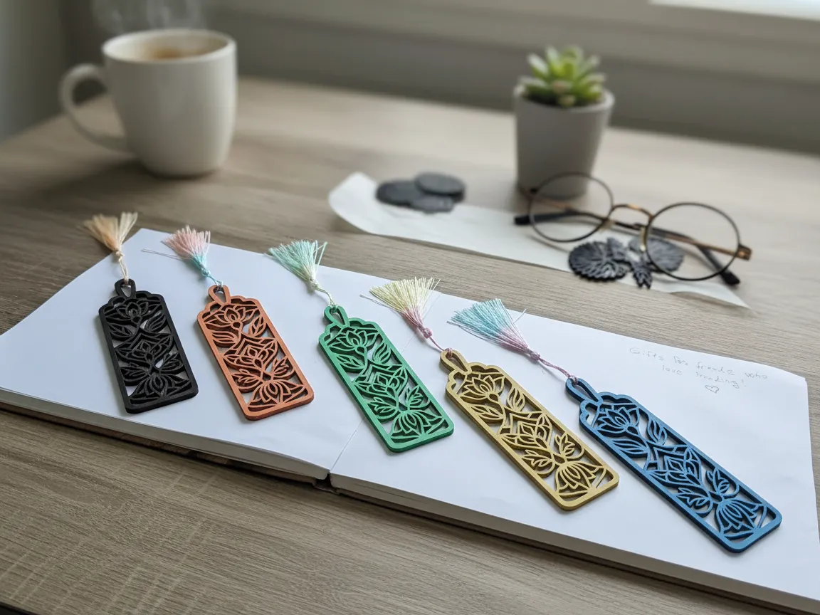 Set of Colorful Floral Pattern Bookmarks with Tassels bookmark design