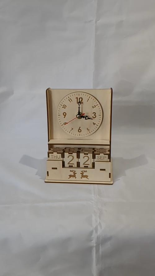 [Laser cut and engrave] Desk Calendar Perpetual with Clocks Laser Cut Template, Table Decor Vector Laser Cutting Design