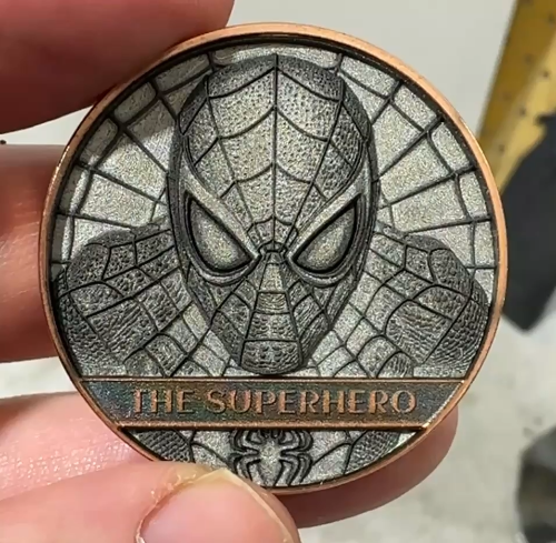 [Laser cut and engrave] Spider-Man The Superhero Commemorative Coin