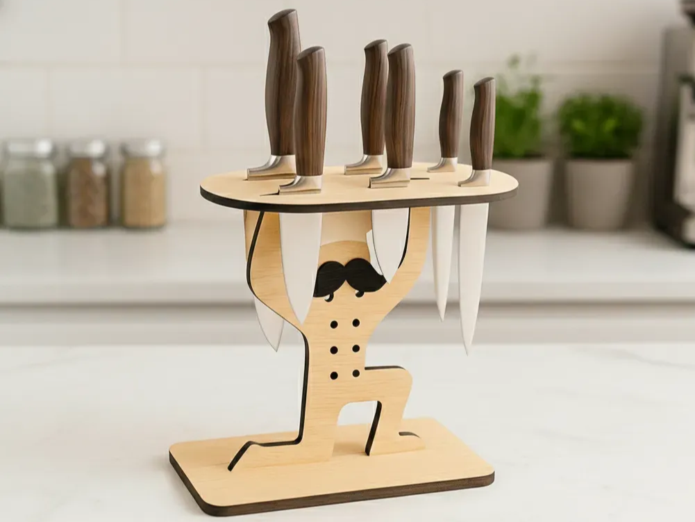 Knife Holder Stand Laser Cut