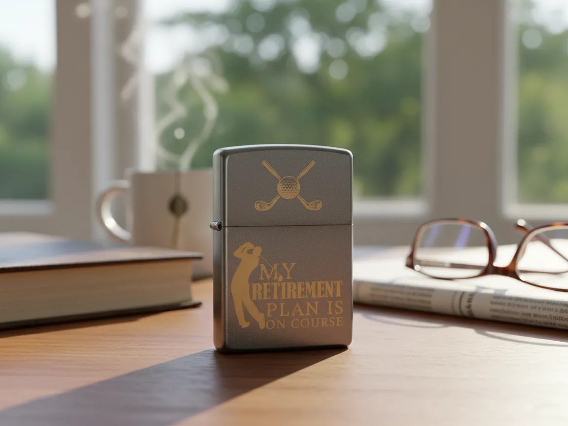 Golf-Themed Engraved Lighter retirement gift design