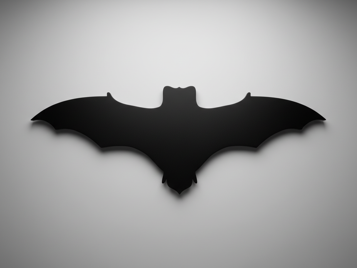 Bat in flight silhouette wall art