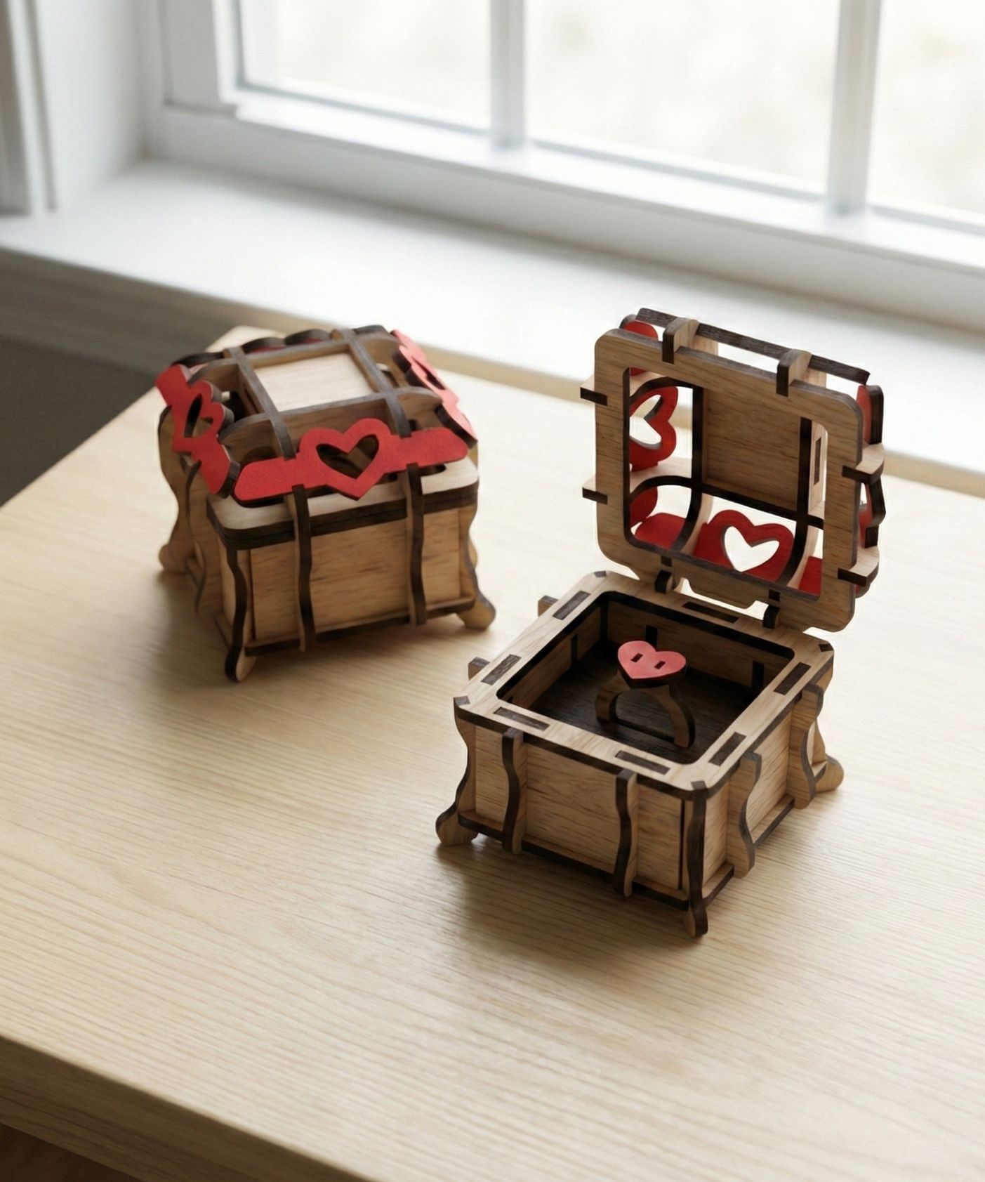 Wooden Ring Heart Box wooden box idea