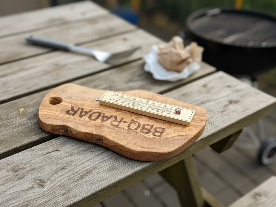 Wooden BBQ-Radar Grill Thermometer Board dad birthday gift idea
