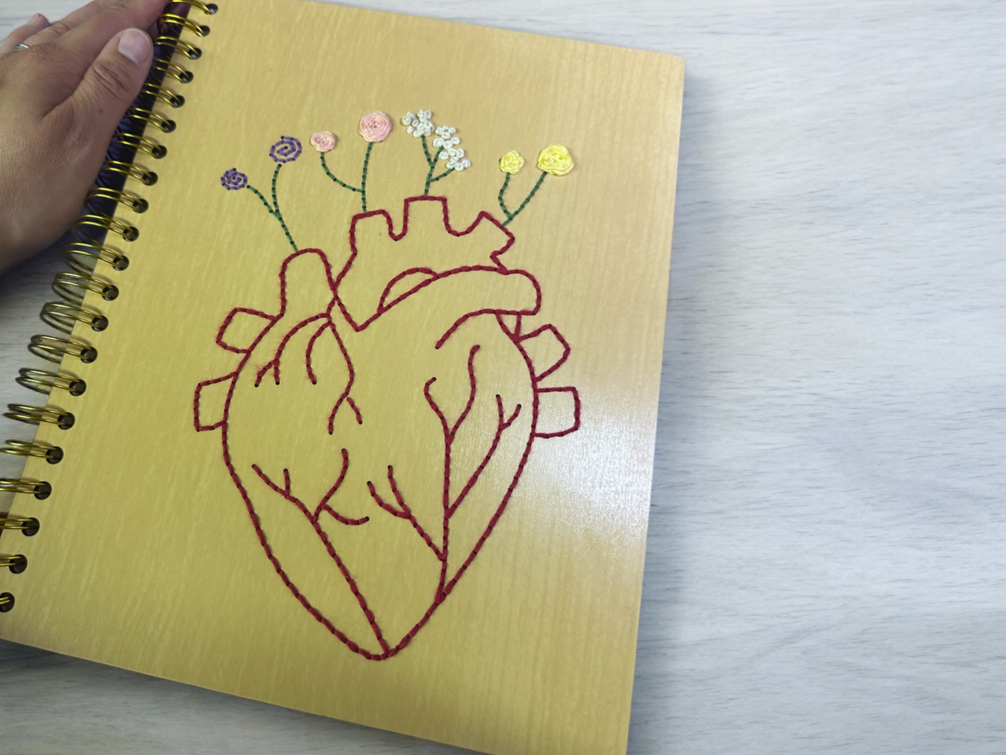 Medical heart flower notebook cover laser cut gift for healthcare worker