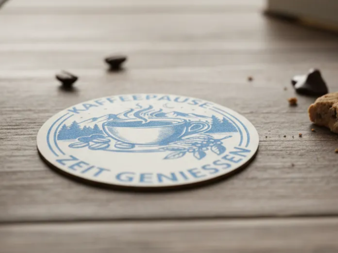 Coffee coasters finished with blue powder coating