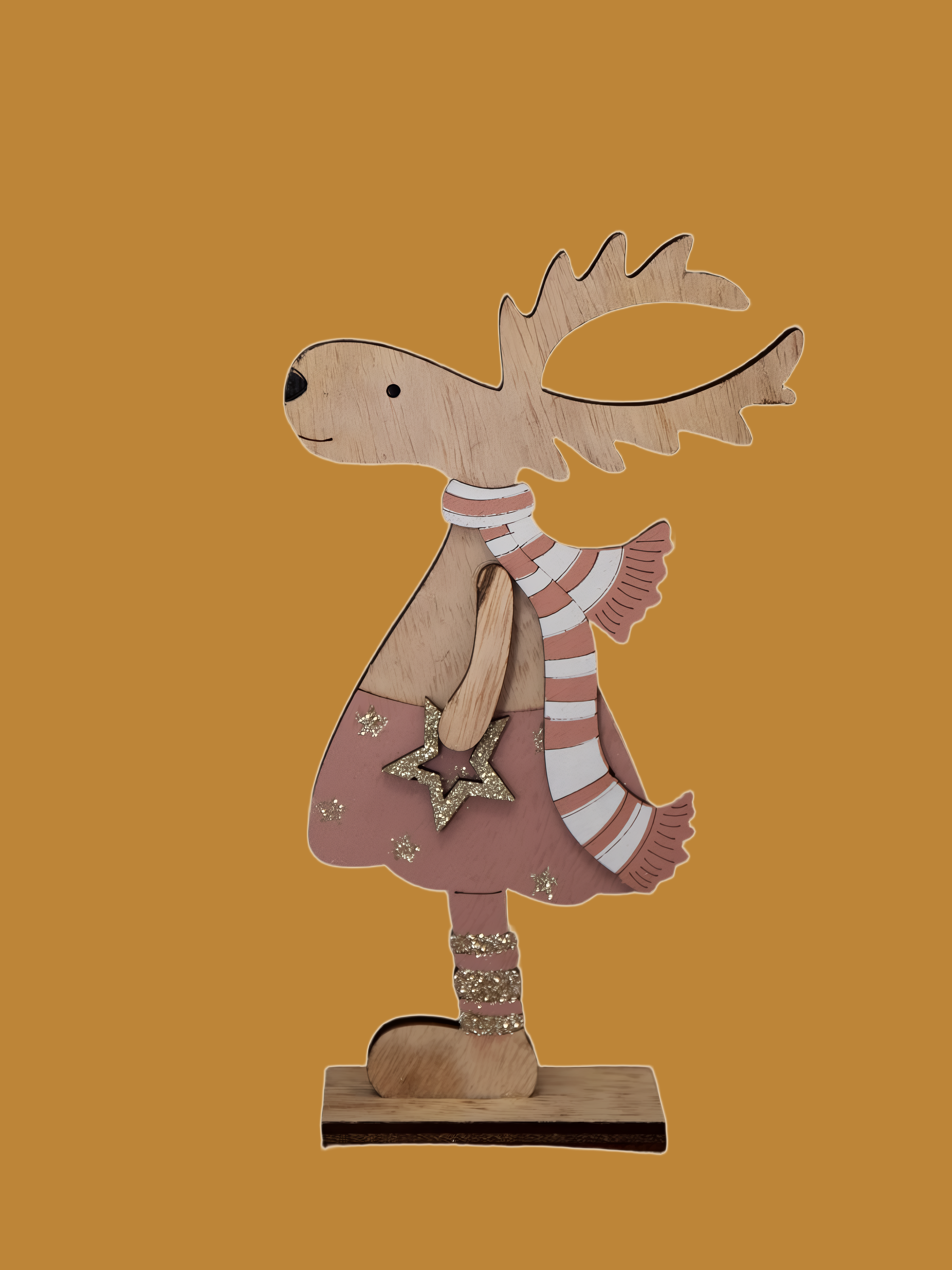 Laser cut Christmas standing deer decoration freestanding yard figure