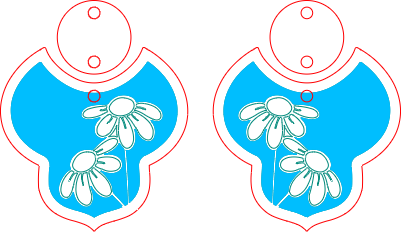 daisy engraved 2-piece earrings.xcs