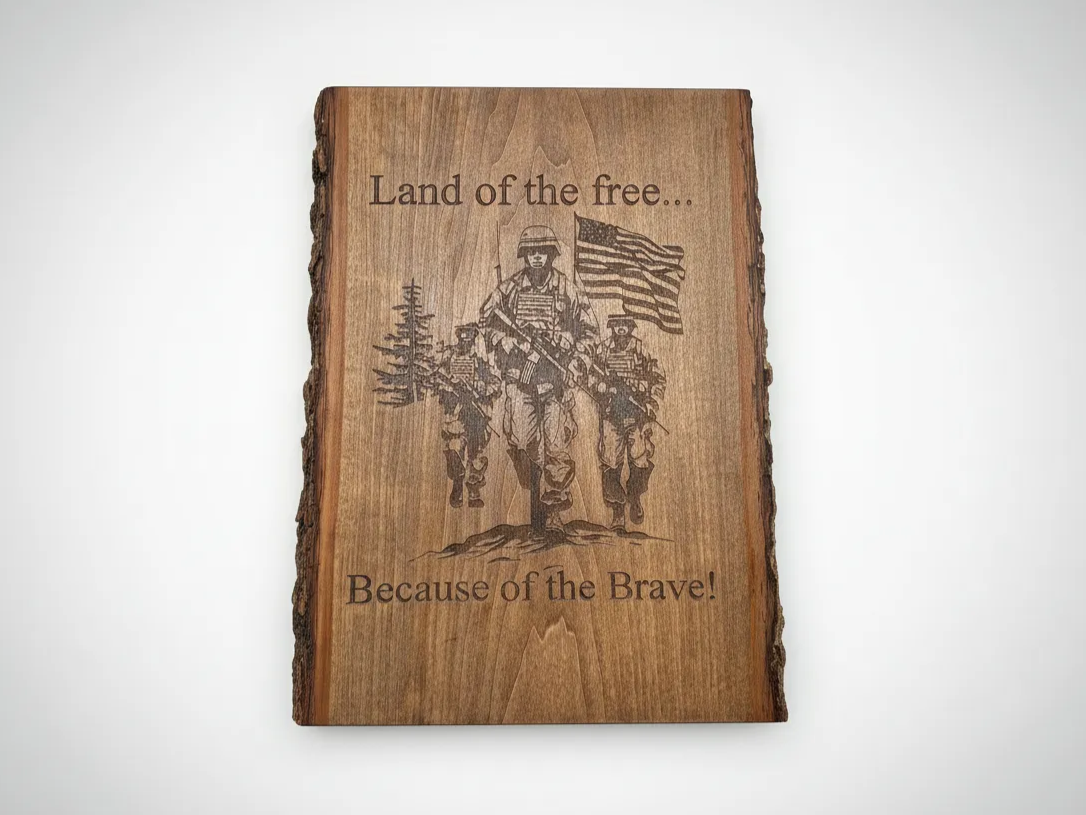Land of the free wall plaque — free American flag wall art project file on Atomm