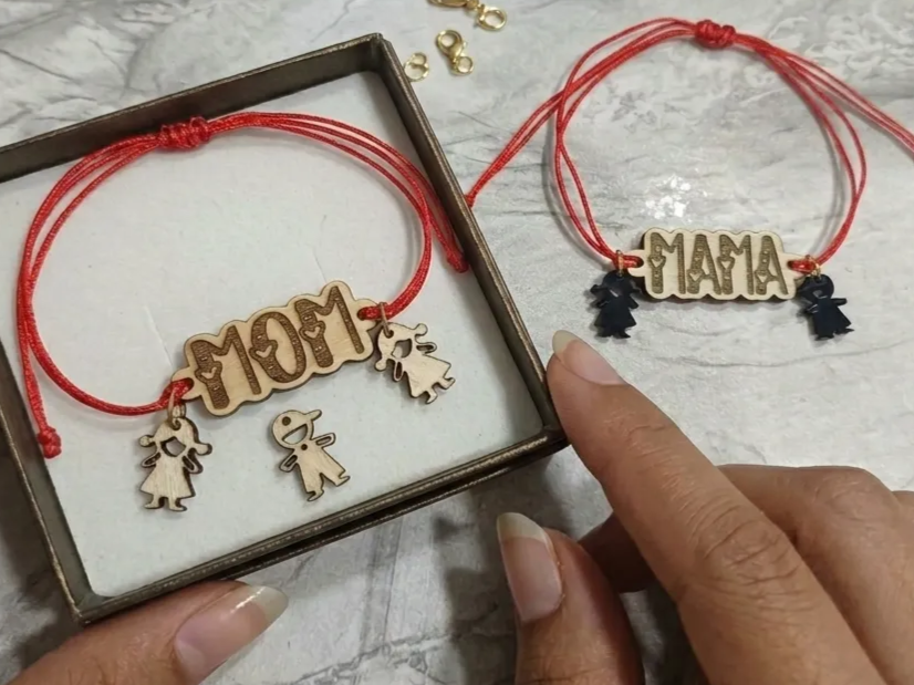 Mom Bracelet Laser Cut Bracelet Charm gift for mom idea