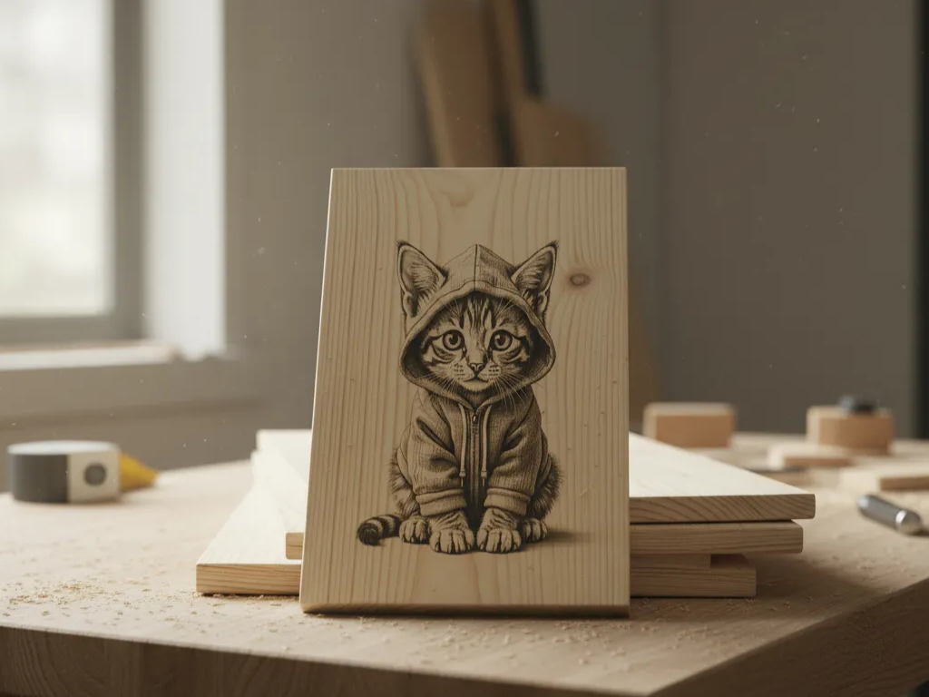 パーカーを着たかわいい猫のウォールプラーク