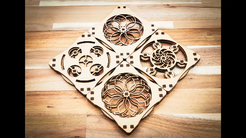 [Laser cut and engrave] Kinetic Coasters SET 4 - Hand Spinner - Fidget Spinner - Laser Cut Files