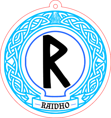 Porte clé rune viking Futhark Raidho.xs