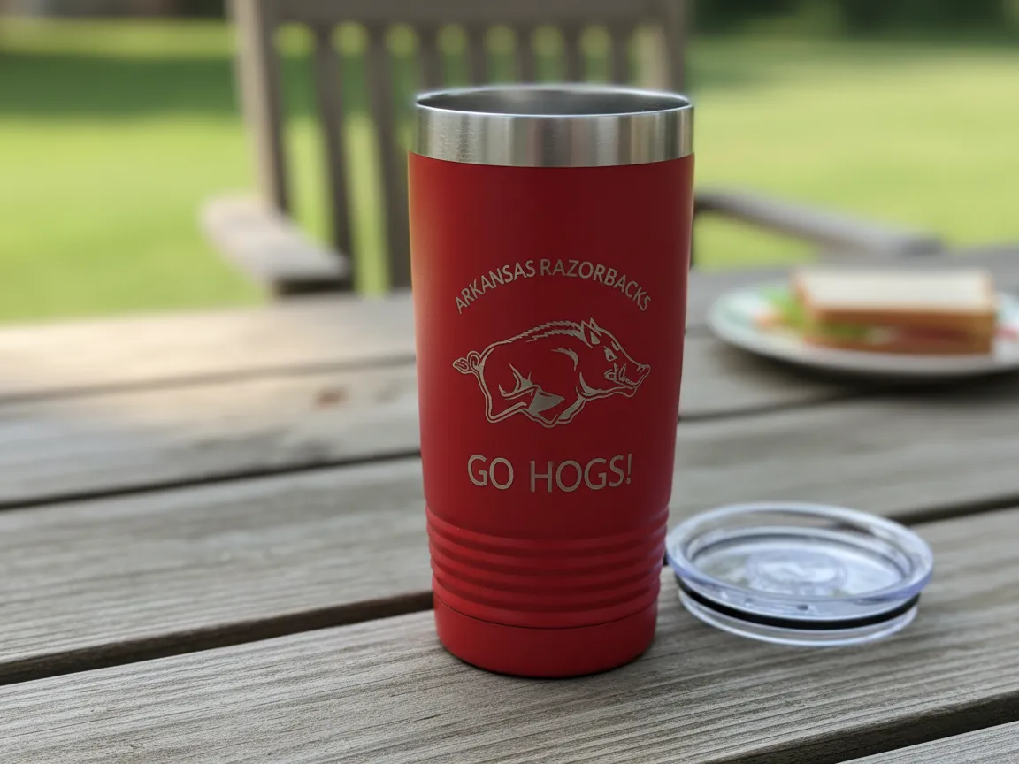 Razorback Sports Team Tumbler laser engraved custom tumbler idea