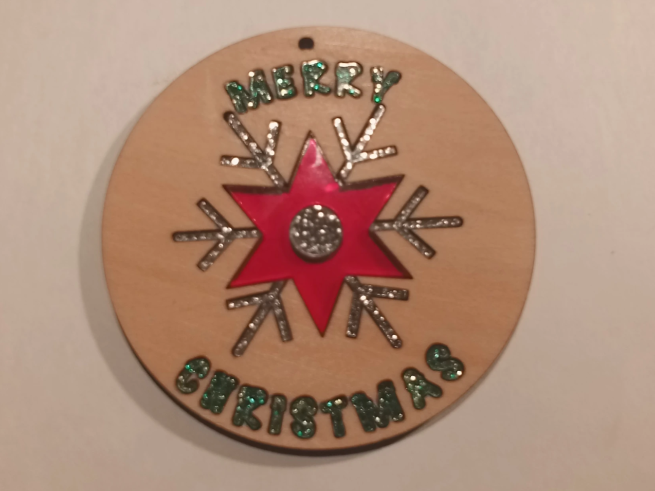 Clear and Glitter Acrylic Ornament light up Christmas tree ornament idea