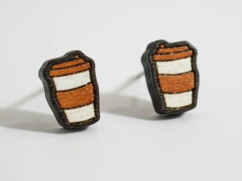 Coffee Cup Stud Earrings gift design