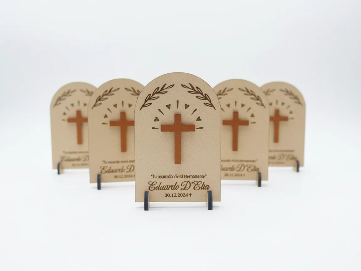 Memorial Plaque with Cross, Spanish memorial sympathy gift design