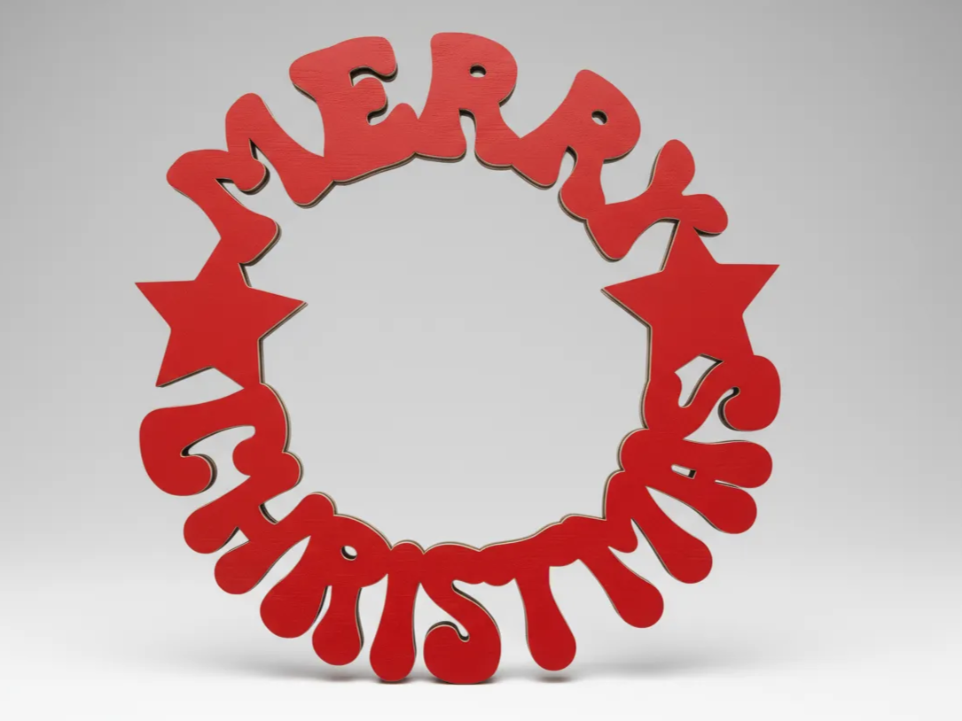 Frohe Weihnachten Rote Feiertagskranz Dekoration - Lasergeschnitten Weihnachts Türdekoration Idee