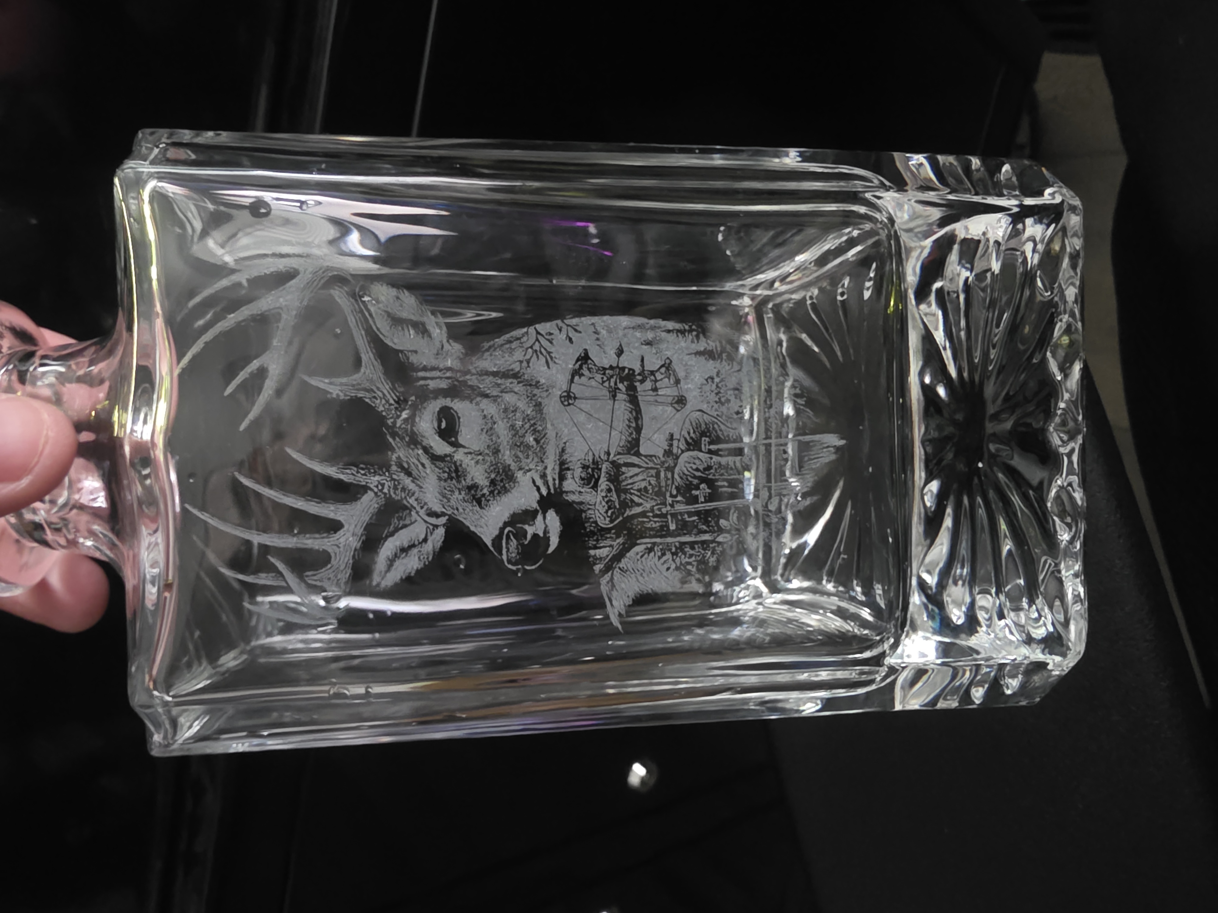 Laser Engraved Whiskey Decanter Set with Deer Design Glasses anniversary gift for him idea