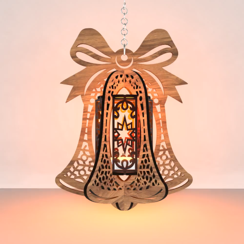 [Laser cut and engrave] Christmas Bell Candle Holder