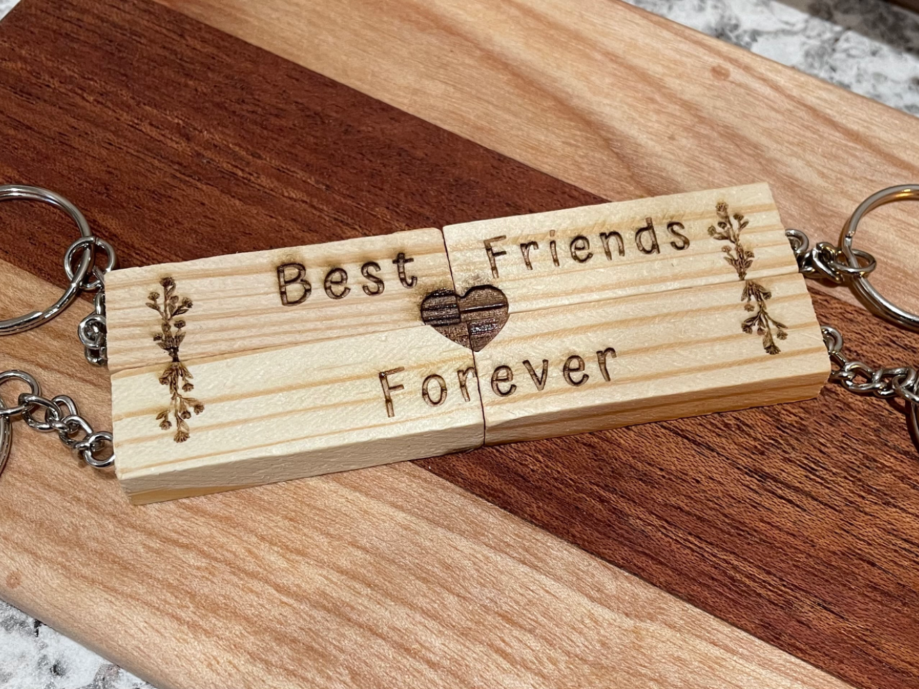 4-Way Best Friends Keychain Set gift design