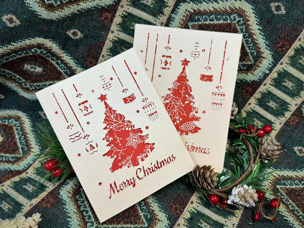 Hollow-Out Christmas Greeting Card birthday card design