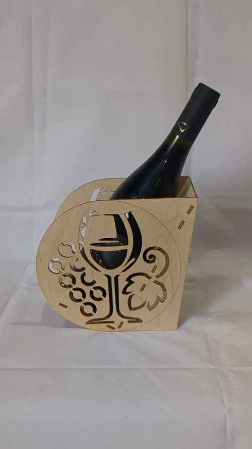 [Laser cut and engrave] Wine Holder Laser Cut Design, Bottle box, Laser Cutting Vector Template