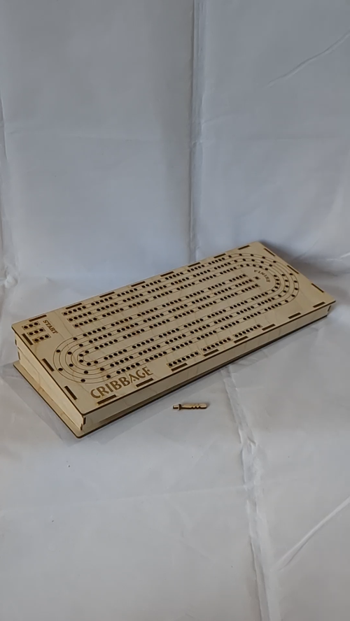 [Laser cut and engrave] Gift Cribbage Set, Game Board Laser Cut Template. Cut model, cards game. Cribbage design, desktop games
