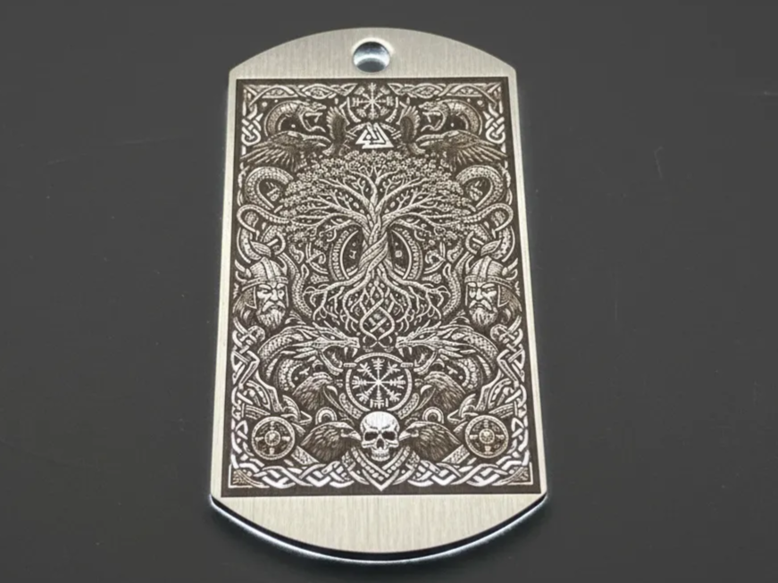 Norse Mythology Engraved Pendant dog tag pendant design