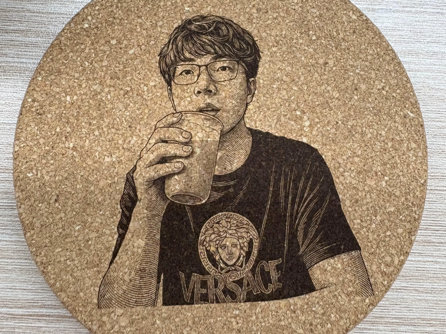 Personalized Photo Portrait Cork Coaster gift design