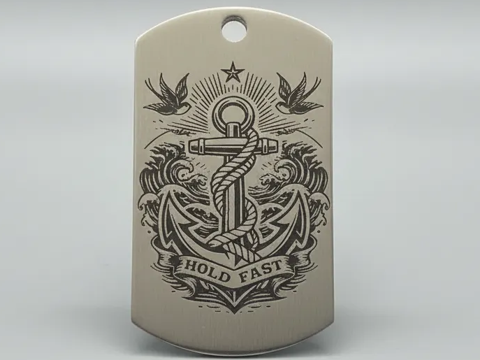 Anchor and Sailor Metal Pendant dog tag pendant design